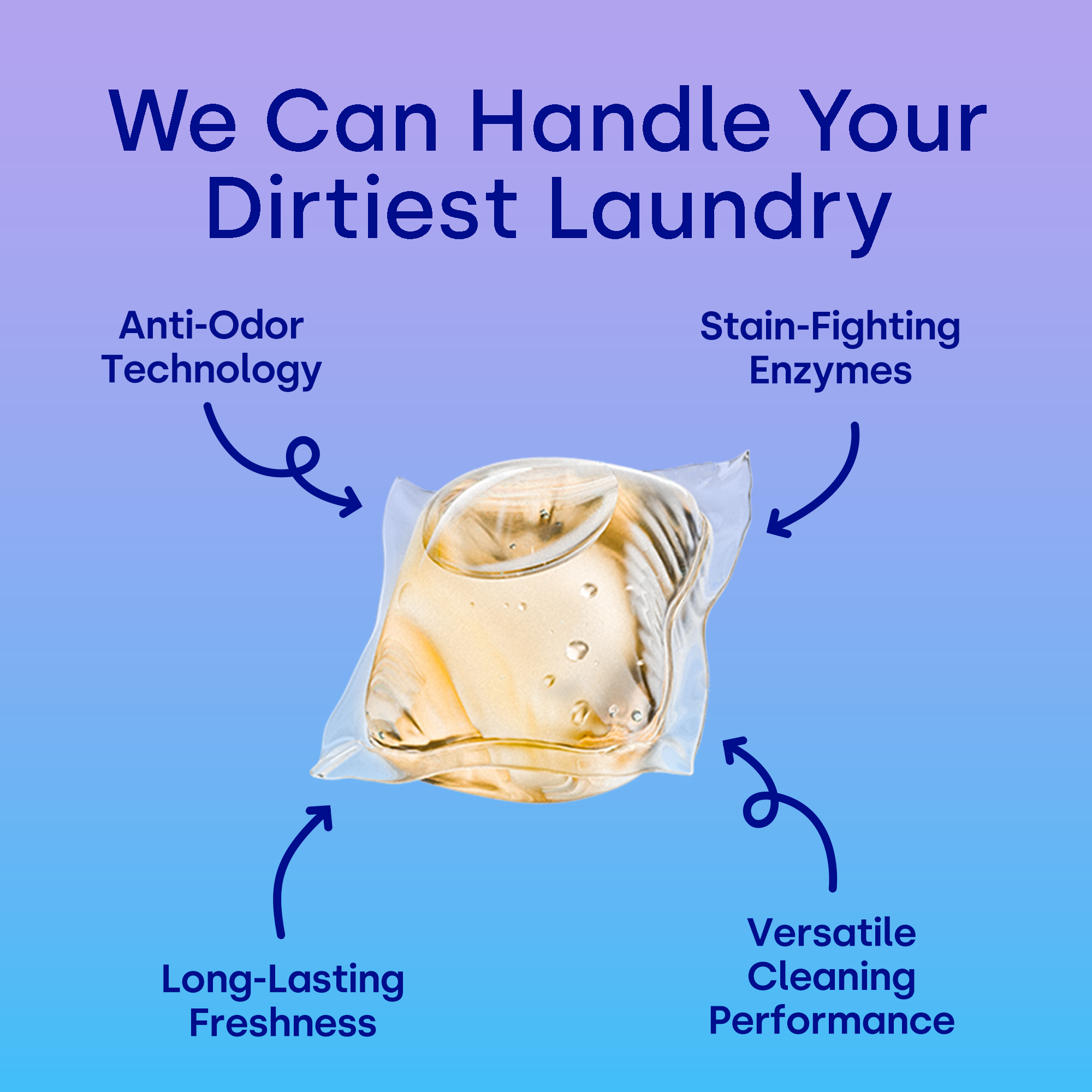 Odor & Stain Laundry Detergent Pods, Lavender Meadow