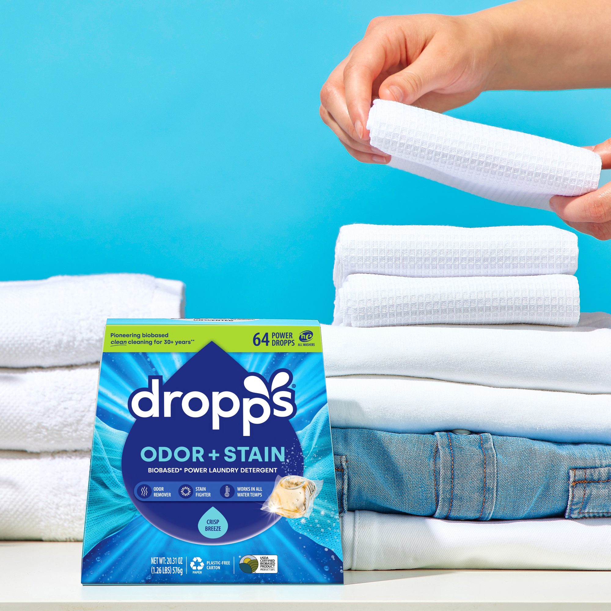 Odor & Stain Laundry Detergent Pods, Crisp Breeze