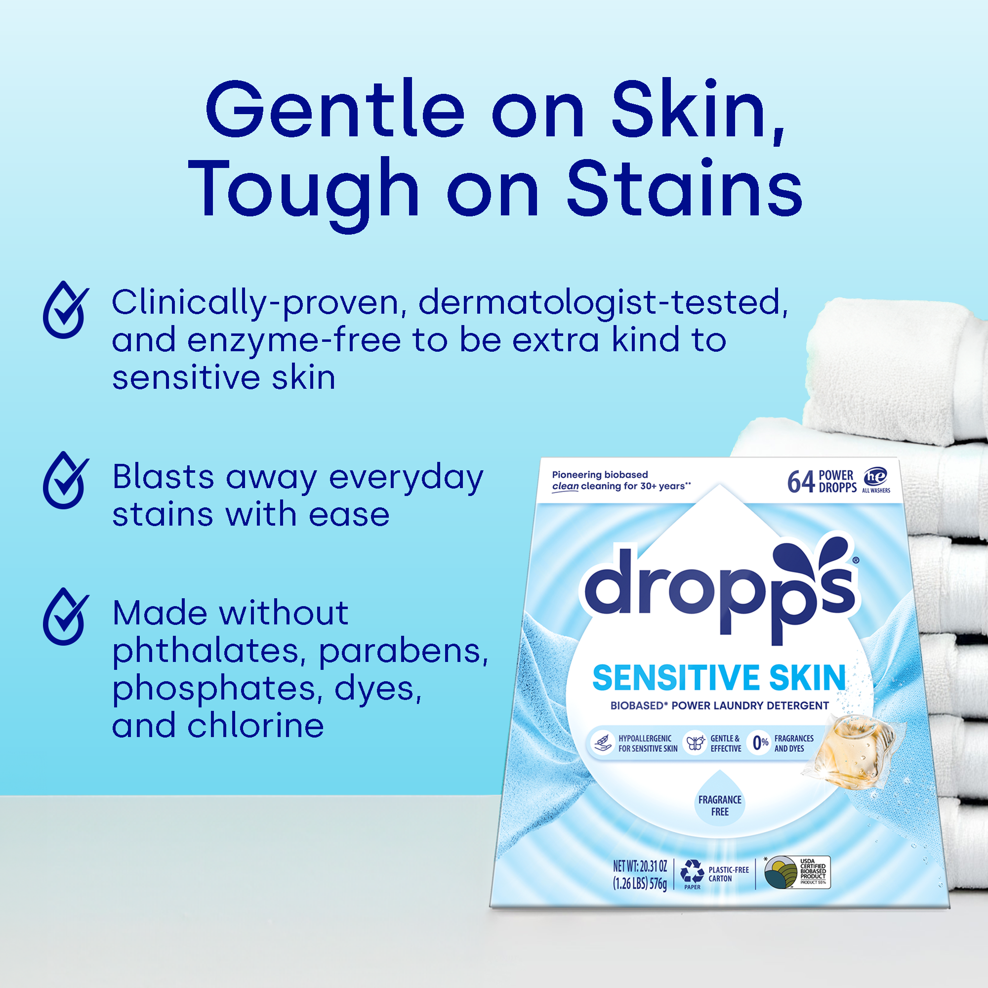 Sensitive Skin Laundry Detergent Pods, Unscented