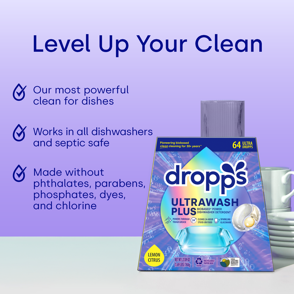 UltraWash Plus Biobased Power Dishwasher Detergent Pods, Lemon Citrus
