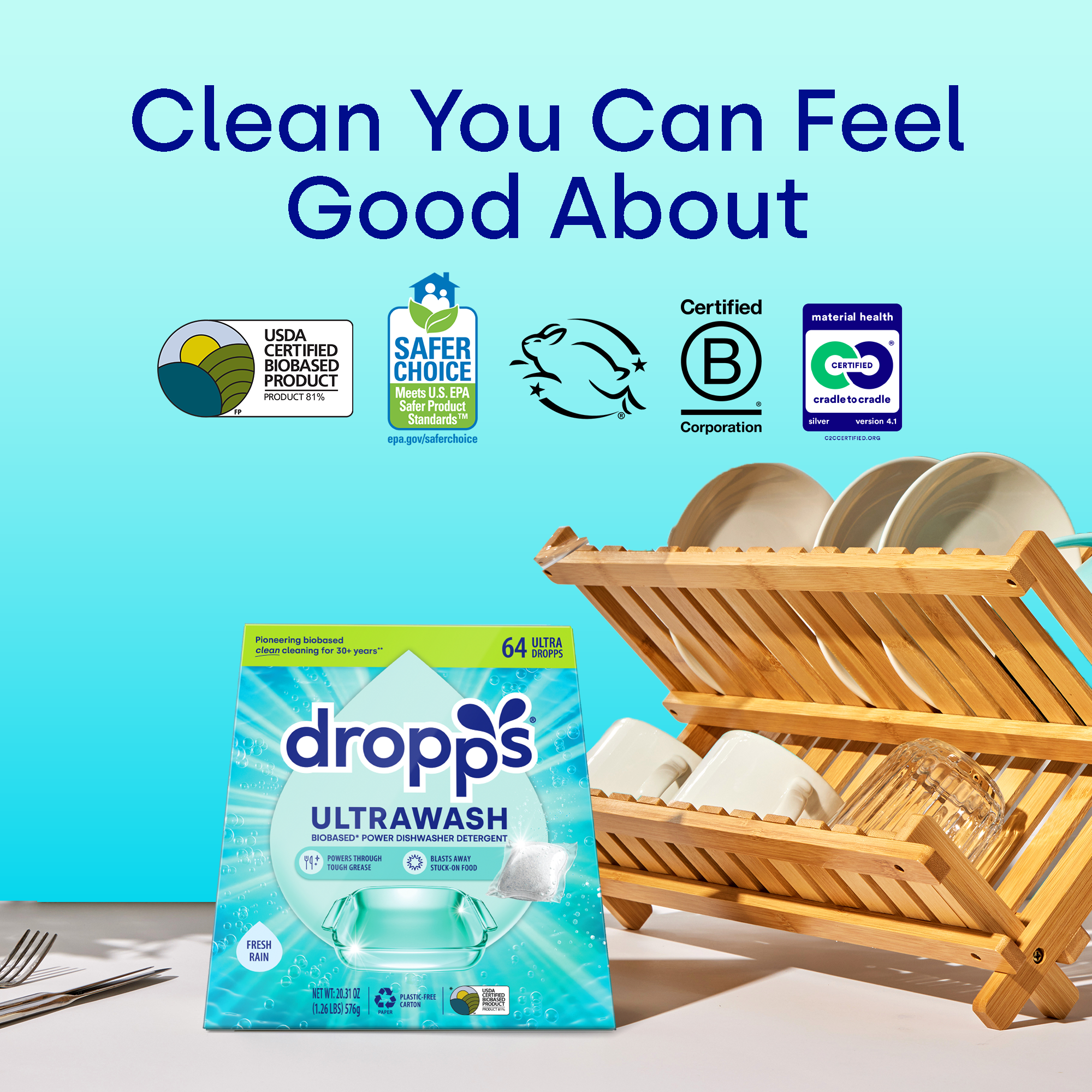 UltraWash Dishwasher Detergent Pods, Fresh Rain