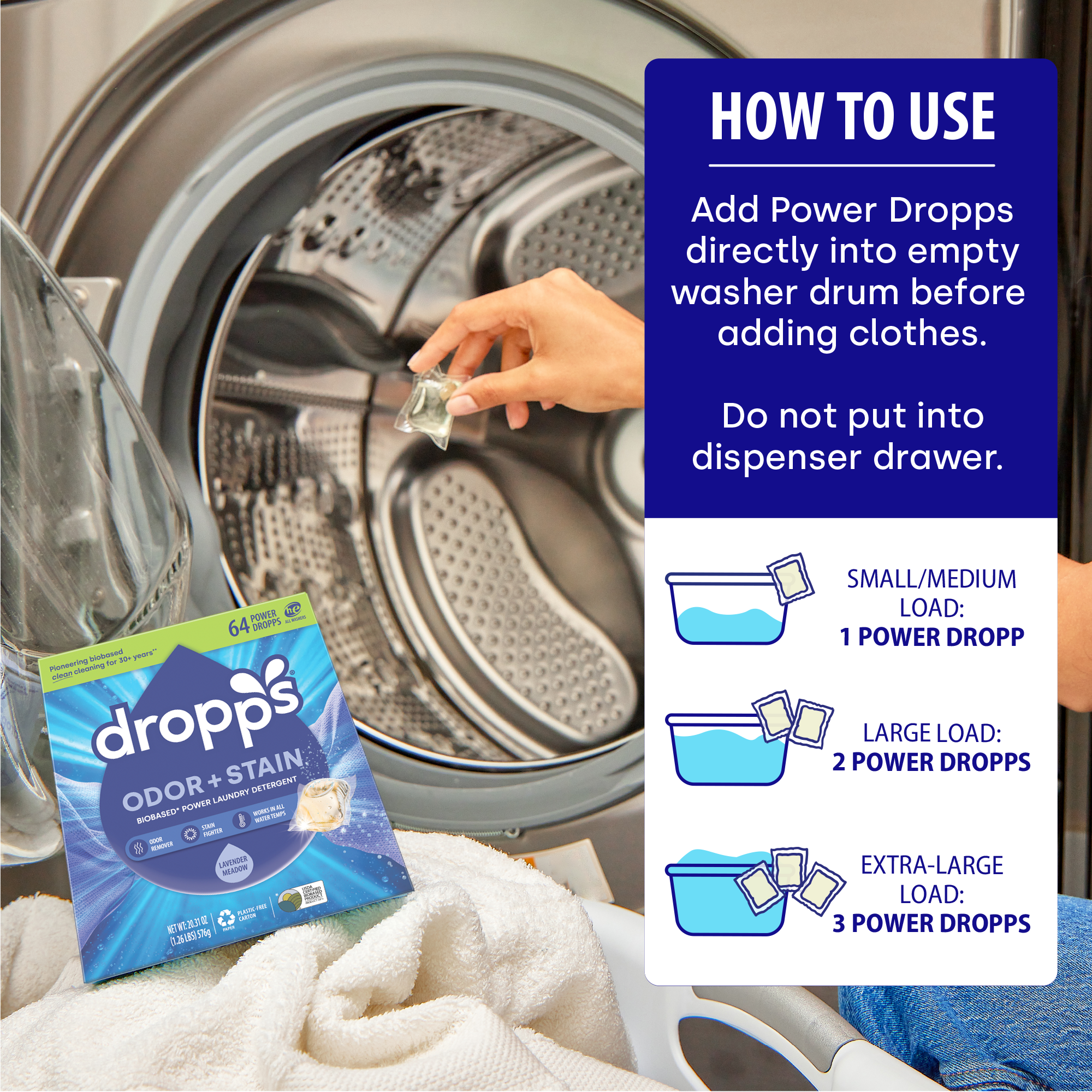 Odor & Stain Laundry Detergent Pods, Lavender Meadow