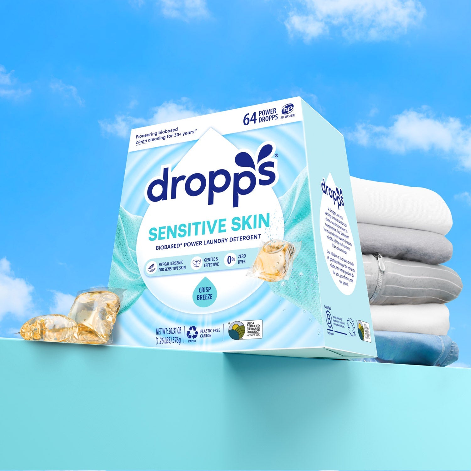 Sensitive Skin Laundry Detergent Bulk Pods, Crisp Breeze